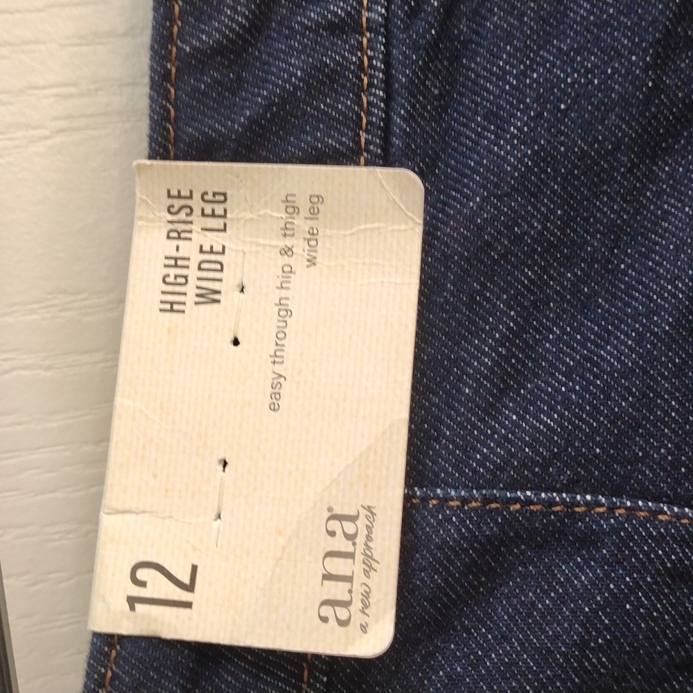 a.n.a Pleated Womens High Rise Relaxed Fit Wide Leg Jean, Size 12 - Picture 9 of 10